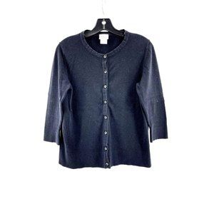 Motherhood Oh Baby Women's Black 3/4 Sleeve Knit Cardigan Sweater Size Large